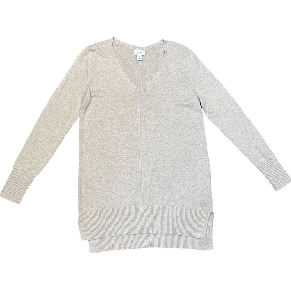 Old Navy Beige V Neck Long Sweater Size Small
